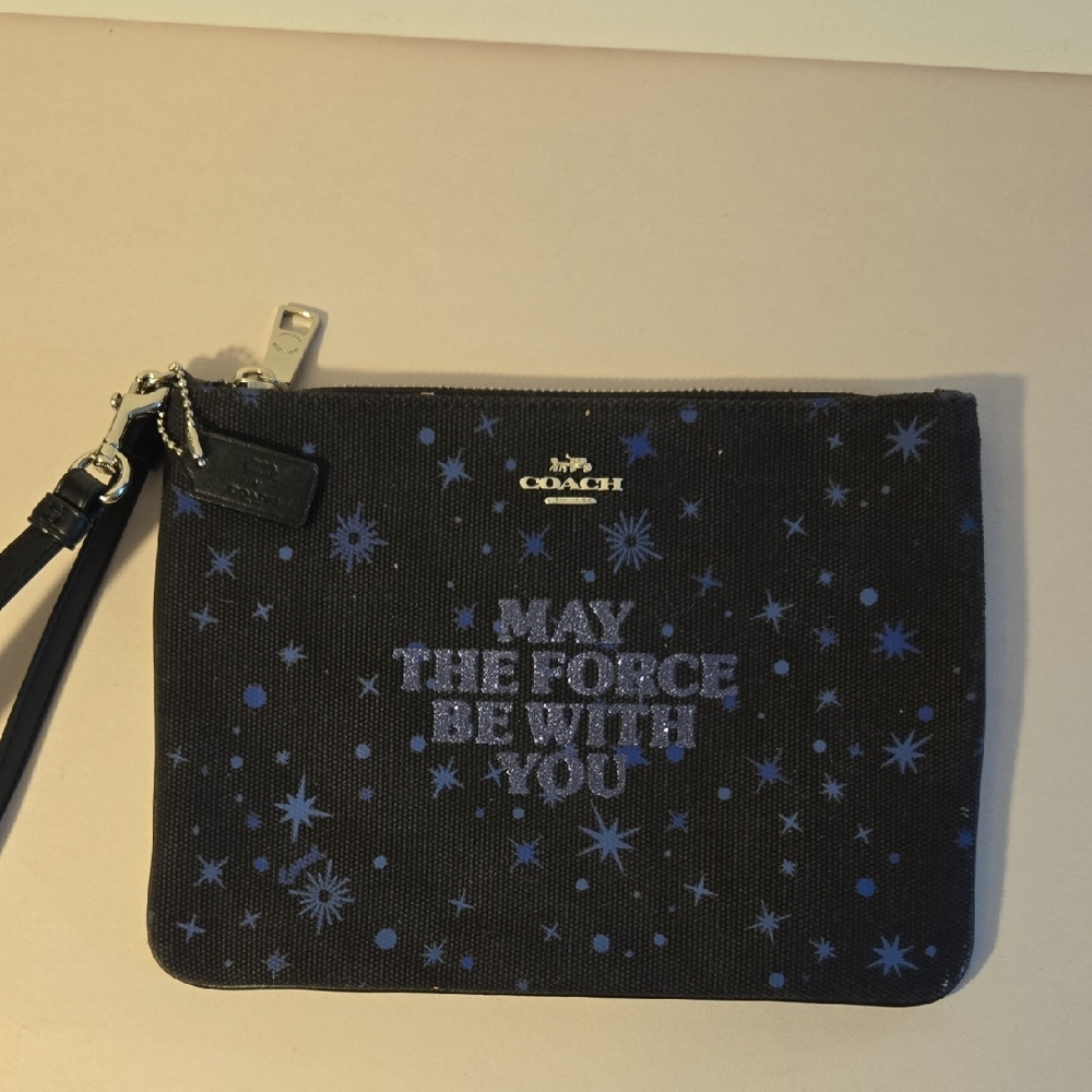 Coach Black and Blue Star Wristlet